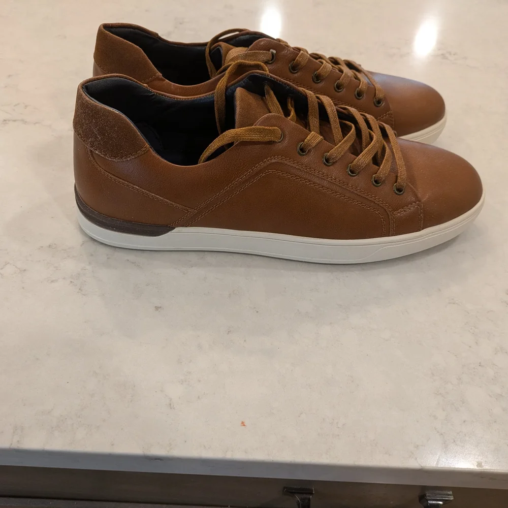 Bruno Marc Brown Leather Oxfords with Lace-Up Design Size 11